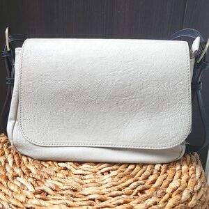 Joy Susan Off-White Leather Crossbody Bag